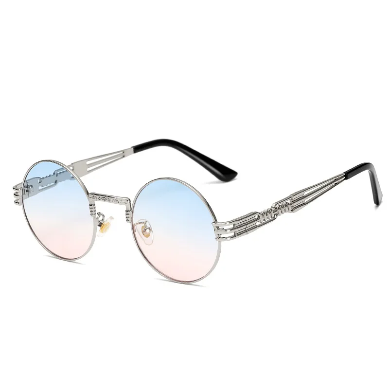 Круглые очки с зеркальными линзами винтажные ретро в стиле панк для мужчин и