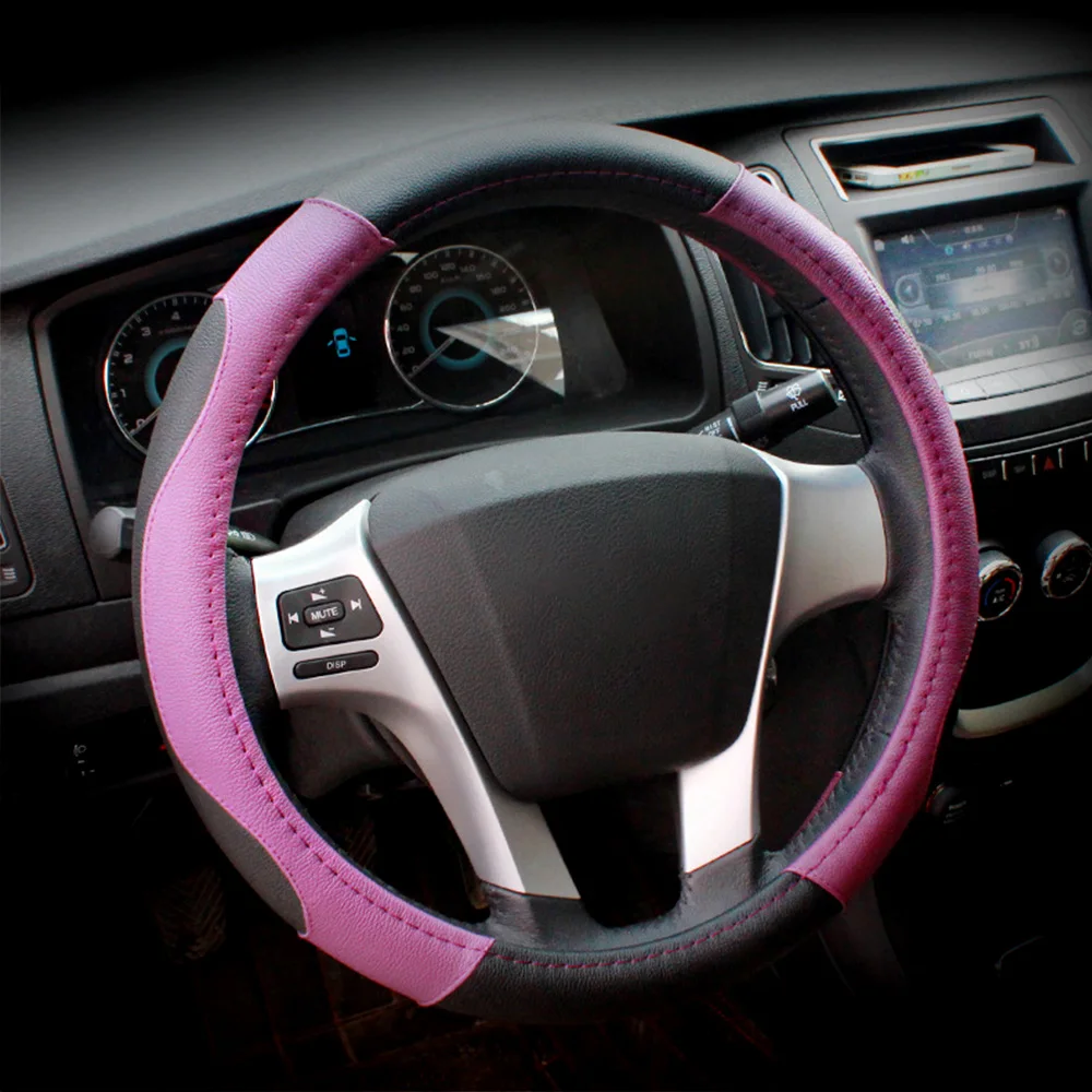 FLY5D Car Steering Wheel Cover PU leather Auto Covers Protector Fit For Most Cars Breathability Interior Accessories | Автомобили и