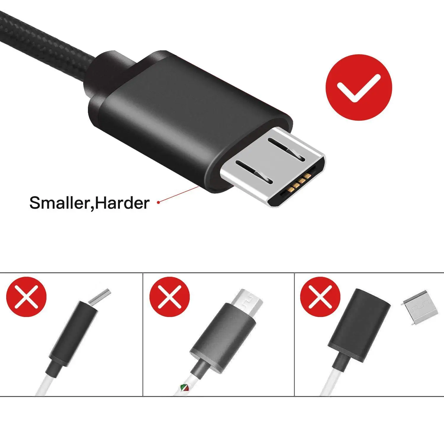 Нейлоновый плетеный кабель для быстрой зарядки Micro USB Xiaomi Redmi Y1 Y2 Y3 S2/Redmi Go/Mi A2 Lite/Redmi