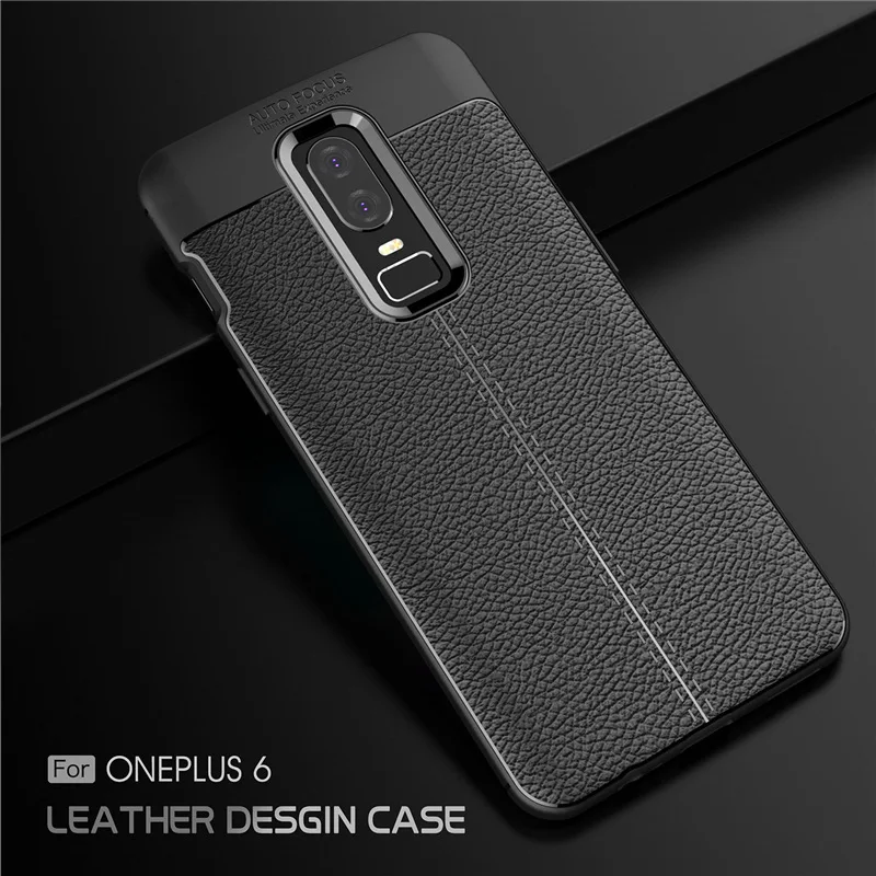 Для Oneplus 6 Чехол углеродного волокна Текстура Мягкий силиконовый чехол для One Plus