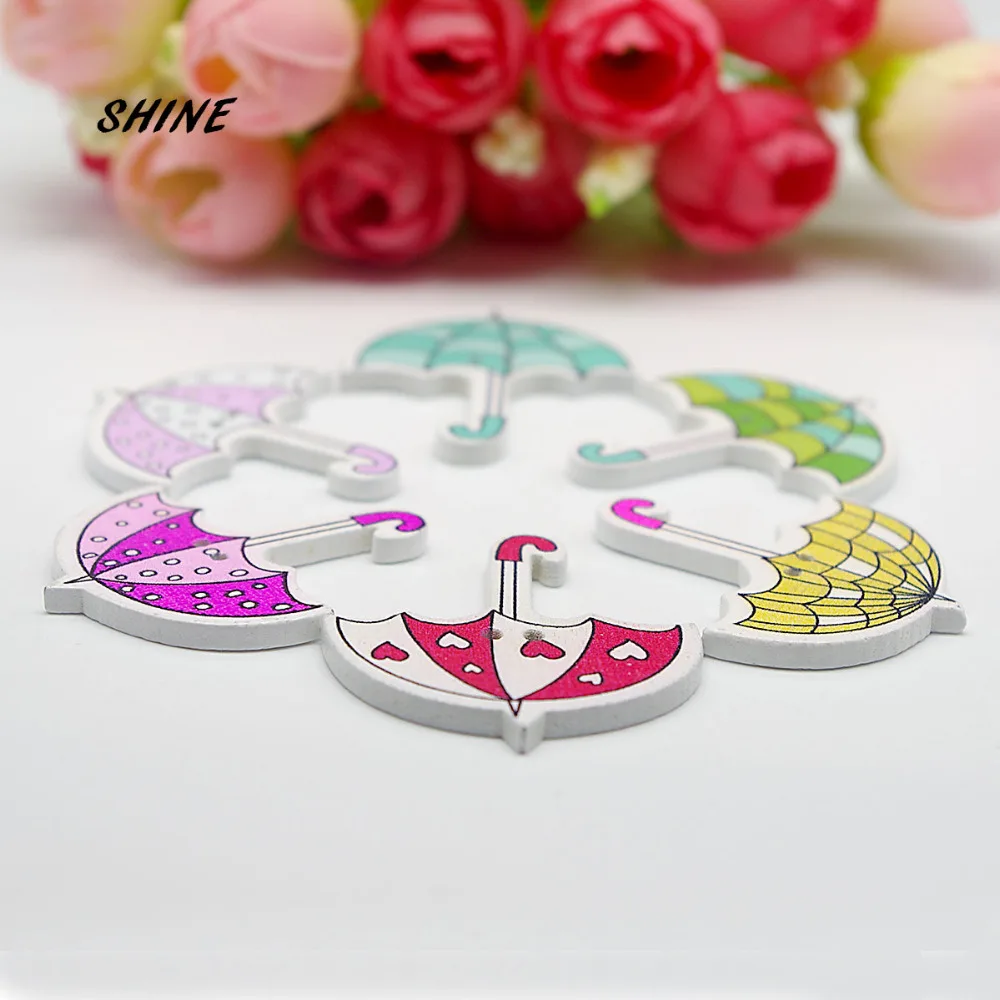 Блестящее дерево Швейные Кнопки зонтик для скрапбукинга красочные разные на два