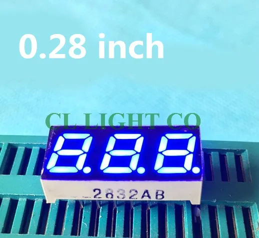 Бесплатная доставка 20 шт. 7 сегментный общий катод 3 битная цифровая трубка 0 28