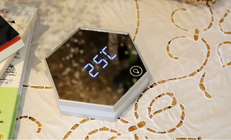 Новинка 2017 светодиодный зеркальный цифровой будильник ночсветильник термометр