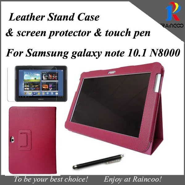 Чехол подставка Lychee из искусственной кожи для samsung galaxy note 10 1 дюйма N8000 N8010 чехол +