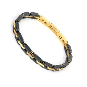 Black Bracelet Женский золотой браслет с CZ кристаллом Черный Белый керамический браслет для женщин модное ювелирное изделие подарок на день Святого Валентина - Окраска металла: Black Bracelet