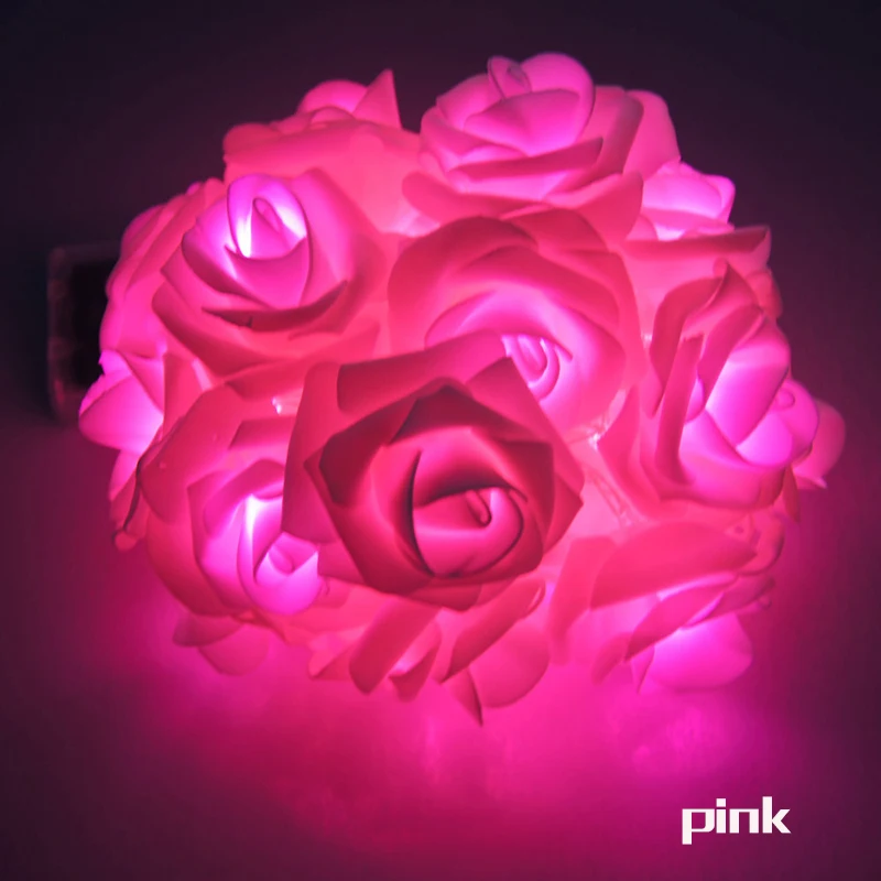 2 м 20 светодиодов розовая батарея светодиодная гирлянда Рождественская