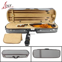 factory store new plywood gray canvas rectangle violin case w hygrometer straps for 44 violin