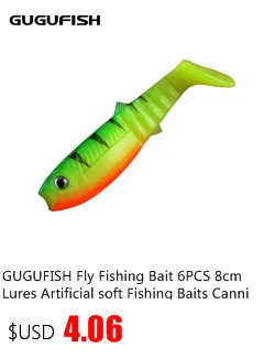 GUGUFISH, приманка для ловли нахлыстом, 12 шт., 8 см, искусственные мягкие приманки для рыбалки, приманки для ловли рыбы, мягкие приманки, Shads