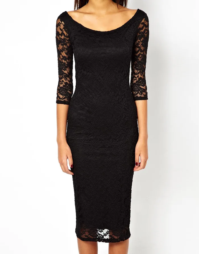 Новая Мода 2016 Весна Стиль Женщины Формальные Bodycon Кружевном Платье элегантный