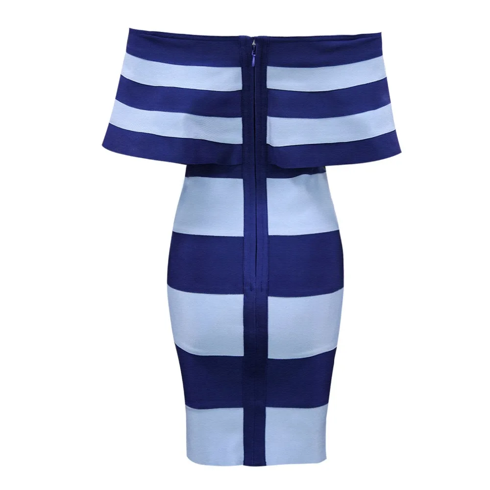 Новое поступление женские синий без рукавов с открытыми плечами в полоску