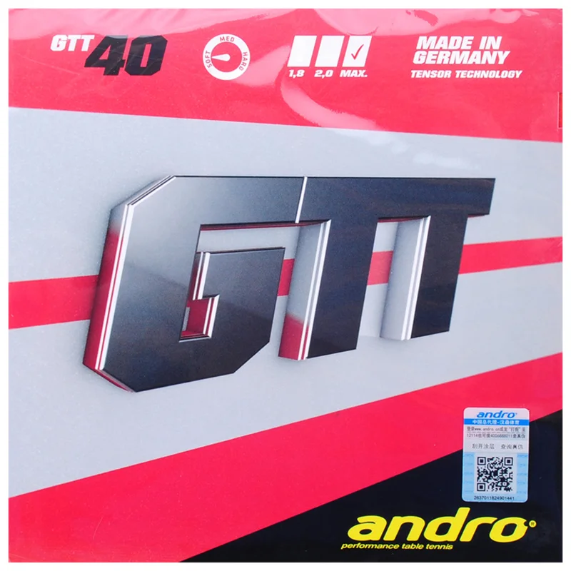 Оригинальная резиновая накладка для настольного тенниса Андро GTT40 45 игл в пинг