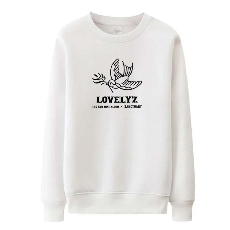 Новинка тонкая толстовка с круглым вырезом и принтом птиц Kpop lovelyz Модный пуловер