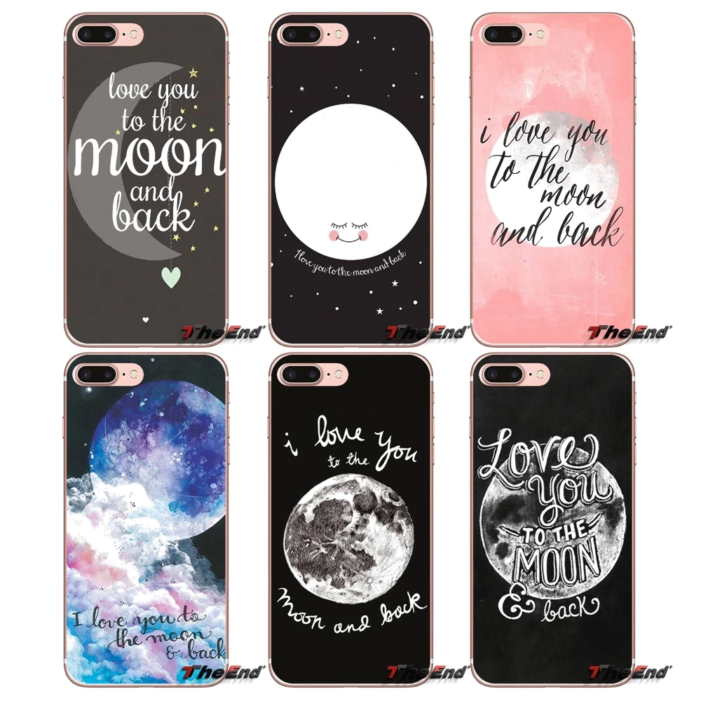Мягкий чехол для iPhone X 4 4S 5 5S 5C SE 6 6S 7 8 Plus Samsung Galaxy J1 J3 J5 J7 A3 A5 2016 2017 I Love You To The Moon And