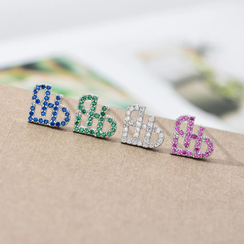 Simple and delicate heart-shaped zircon earrings fashionable female/girl in various colors ER-321 |
