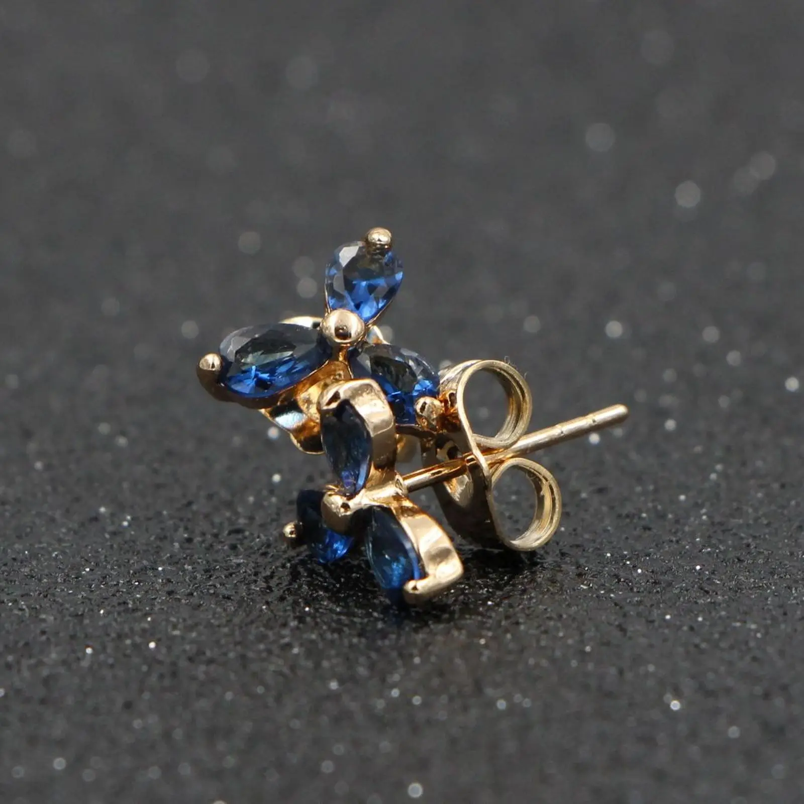 Женские серьги гвоздики HeeZen с фианитом из голубого камня модные ювелирные