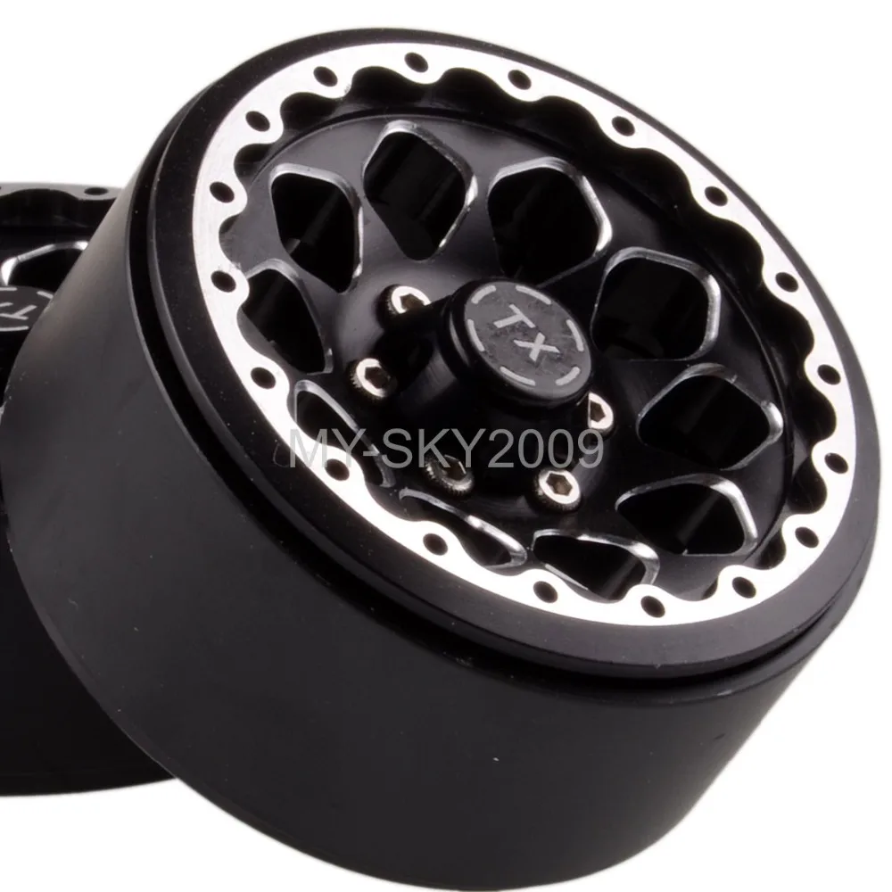 

4pcs 1.9" Aluminum Wheel Rims Lock Super Swamper Tires Fits 1:10 RC Model Car Truck Jeep Off-Road Rock Crawler
