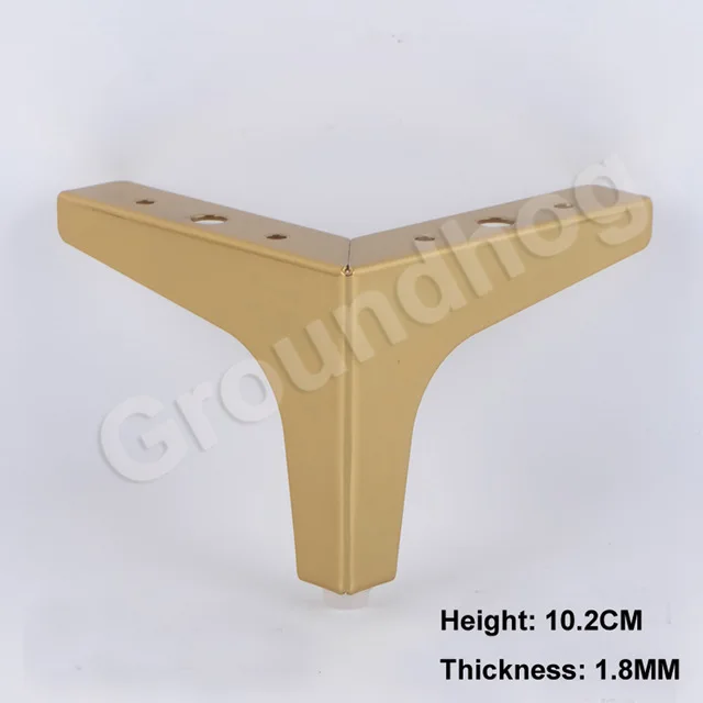gold 10.2cm 4 шт ножки мебели диван для ножек стула шкаф для кухонных шкафов, стопы 10,2/13,6/15,2/16,8 см Высота ножек кровати с помощью винтов - Цвет: gold 10.2cm
