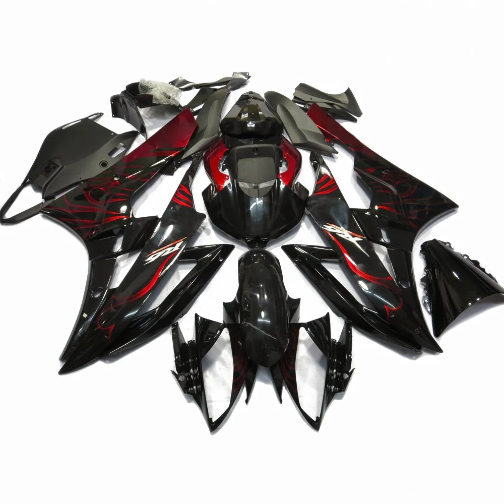 Красный Для Yamaha R6 YZF YZF-R6 06 07 обтекатель комплект YZFR6 YZF600 2006 2007 Мотоцикл аксессуары для литья под давлением, зеленый, синий и красный цвета - Цвет: Красный