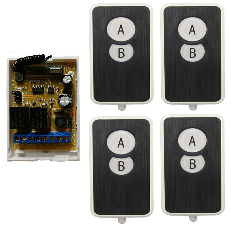 

Беспроводной пульт дистанционного управления 24 В постоянного тока 10 А 2 канала 1 * приемник и 4 * Режим обучения передатчику