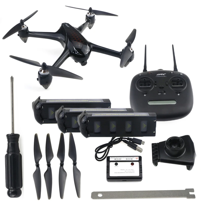 Three battery JJRC X8 gps 5G Wi-Fi 6-осевой Гиро FPV с 1080P HD Камера удерживатель режима бесщеточный Радиоуправляемый Дрон Квадрокоптер RTF светодиодный свет - Цвет: Three battery
