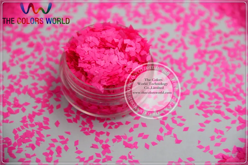 

DN-2 Solvent Resistant Neon Shocking Pink Color Diamond Shape Glitter for Nail Polish and DIY decoration 1Pack =50g