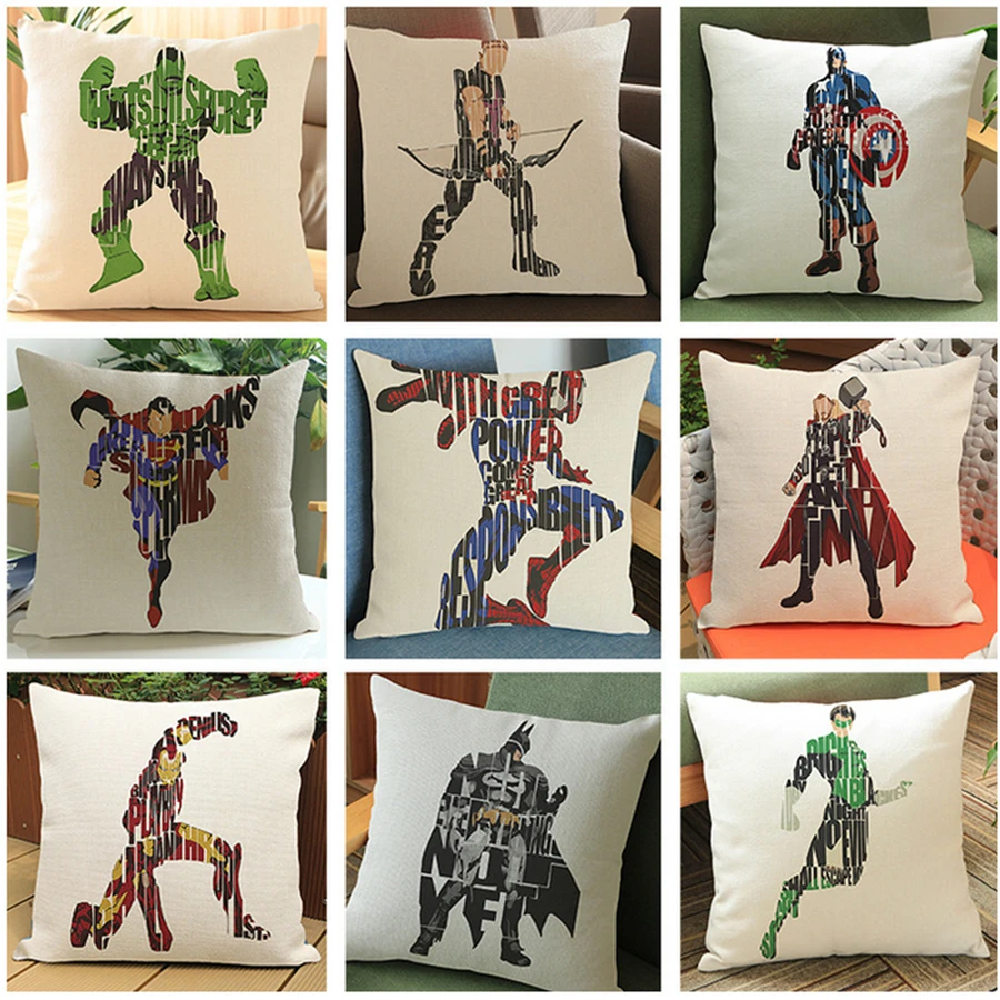 Подушка супергероя из фильма украшение для домашнего декора чехол Cojin Captain America