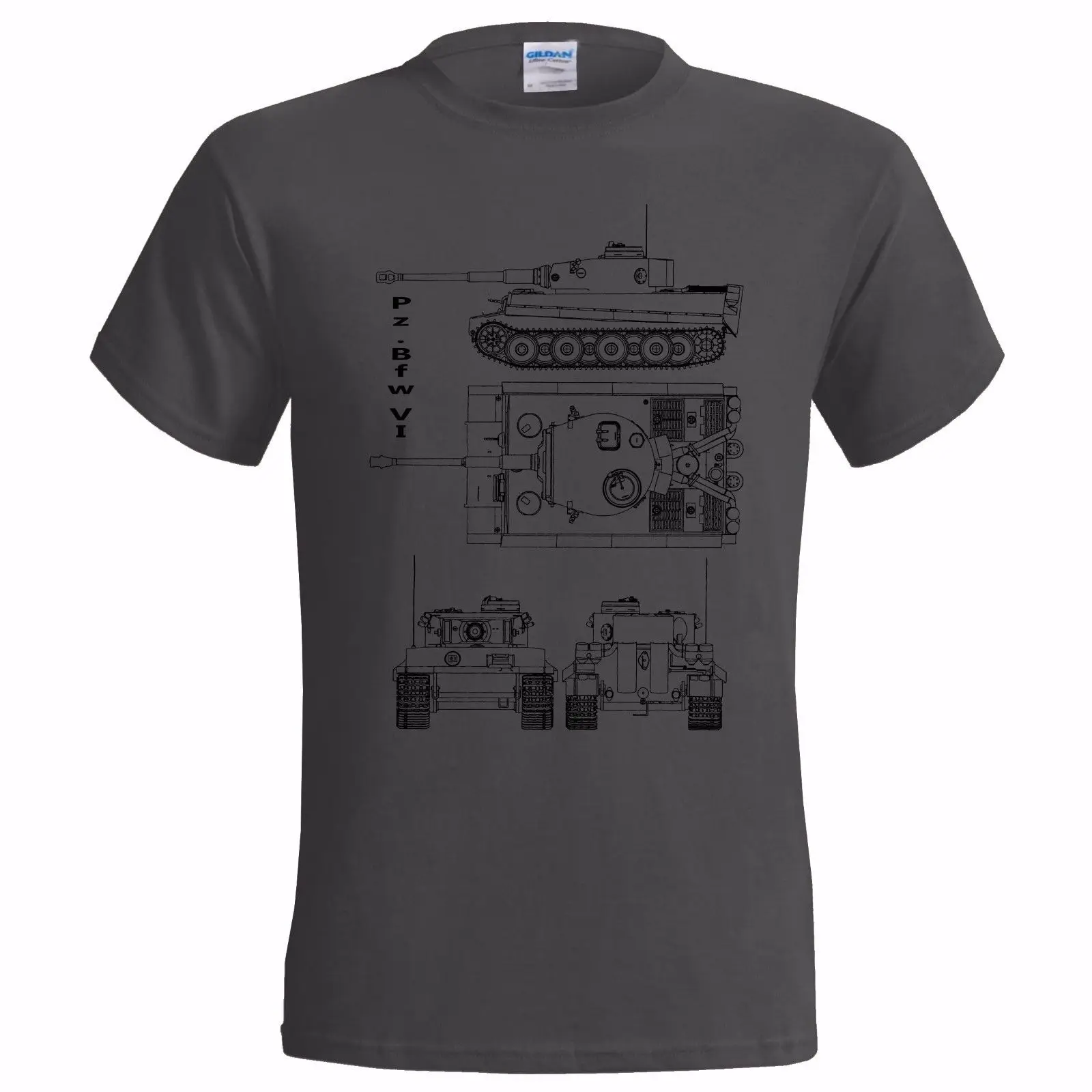 Модная одежда мужская футболка новинка с 3D принтом крутая Pz.Bfw Vi майка Blueprint