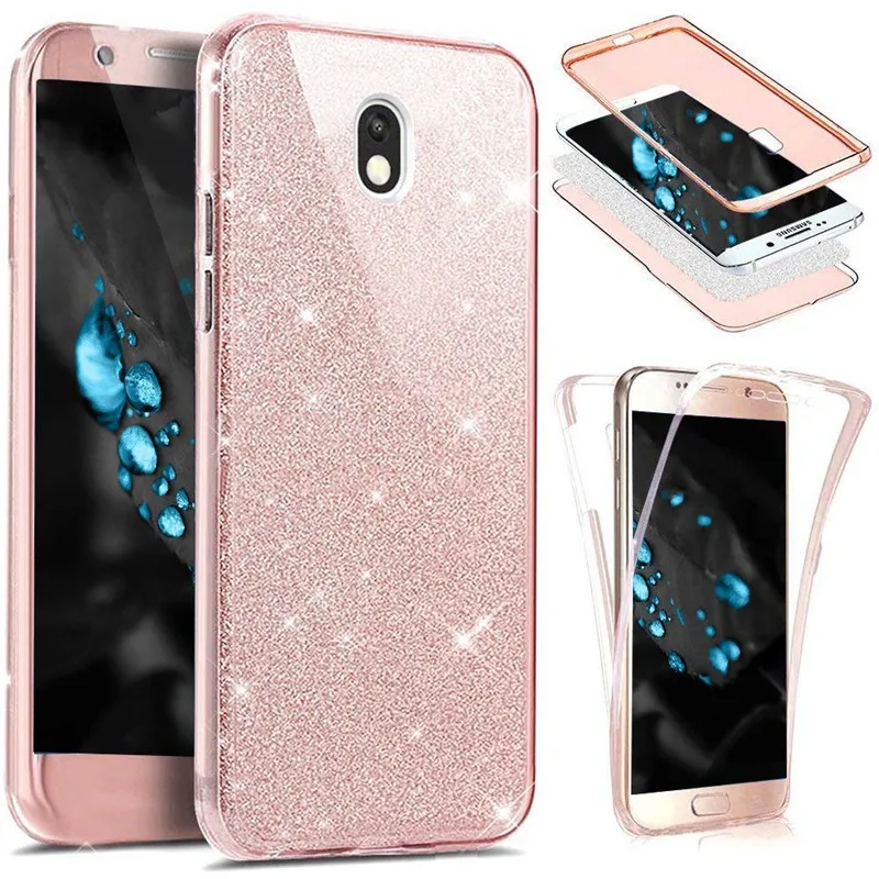 Rose Gold Принципиально J3 J5 J7 чехол 360 полная защита Блестящий чехол из ТПУ чехол для samsung Galaxy J3 J5 J7 J4 J6 плюс J8 S6 S7 S8 S9 - Цвет: Rose Gold