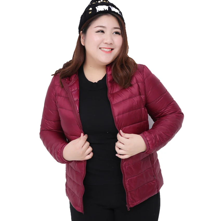 

New Autumn Winter Plus Size XL-7XL Down Coats Women Ultra Light 90% White Duck Down Jacket Hoode Windproof Female Outwears Mw106