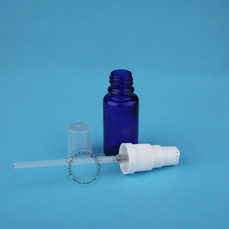 High Quality 15ml 10pcs/Lot Blue Glass Lotion Pump Spray Bottle Facial Cream Small Jar Split Charging Vial Cosmetic Container | Красота и