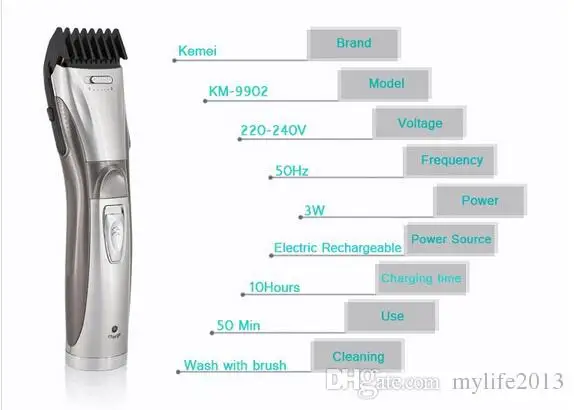 Kemei9902 New Electric shaver haire removal Limit Comb Adjustor Hair Clipper Trimmer Rechargeable Shaver Razor Cordless Adjustab | Бытовая