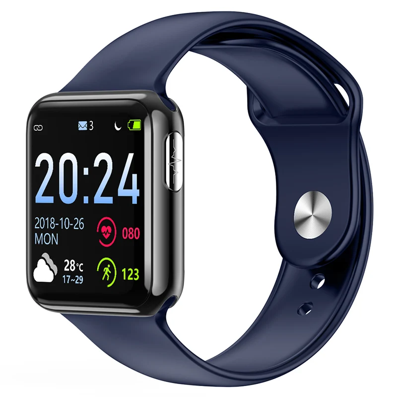 Black Navy blue WATCH5 умные часы Bluetooth часы для измерения артериального давления пульсометр PPG ЭКГ часы Шагомер активности фитнес трекер здоровье умные часы - Цвет: Black Navy blue