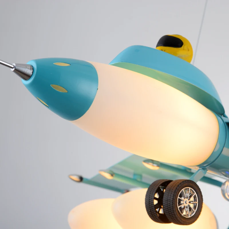 LED Airplane Featured Lighting for Children Kids Baby Bedrooom Artistic Stainless Steel Pendant Lights Hanging Lamp Hanglamp | Лампы и