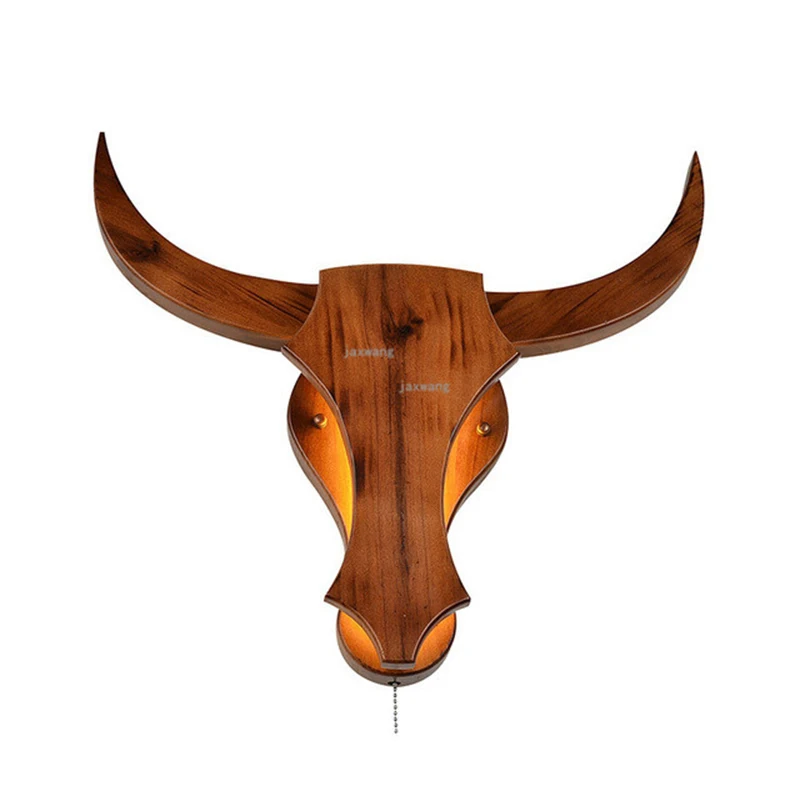 Современный светодиодный светильник ing Bull Head из цельного дерева, декоративный настенный светильник настенное бра для коридора светильник для спальни прикроватный домашний настенный светильник