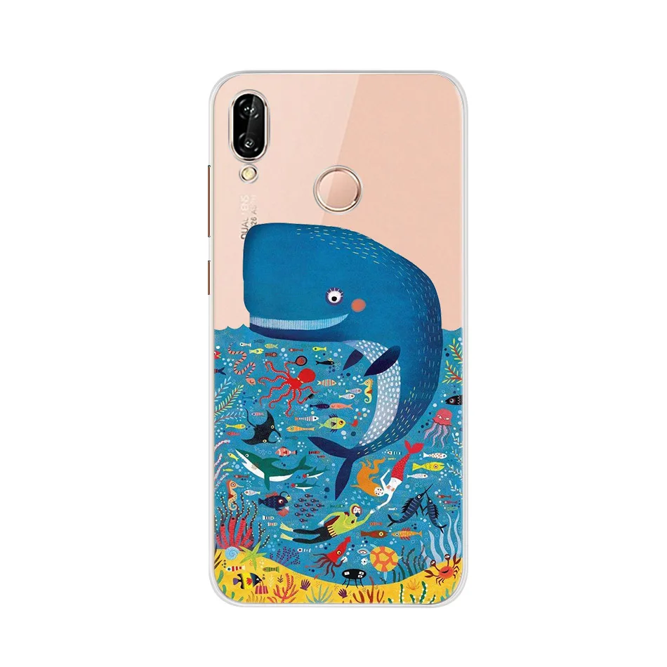 Армейский зеленый Чехол для huawei P20 Lite, чехол для huawei P 20 lite, мягкий силиконовый бампер для телефона 360, полный защитный чехол для huawei P20 lite - Цвет: Армейский зеленый