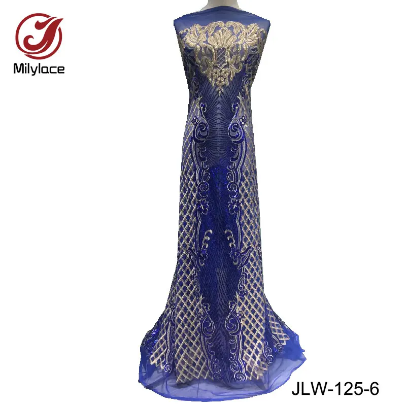 

Exquisite african shiny lace fabric hot selling sequins tulle lace material pretty lace fabric wholesale tissue JLW-125