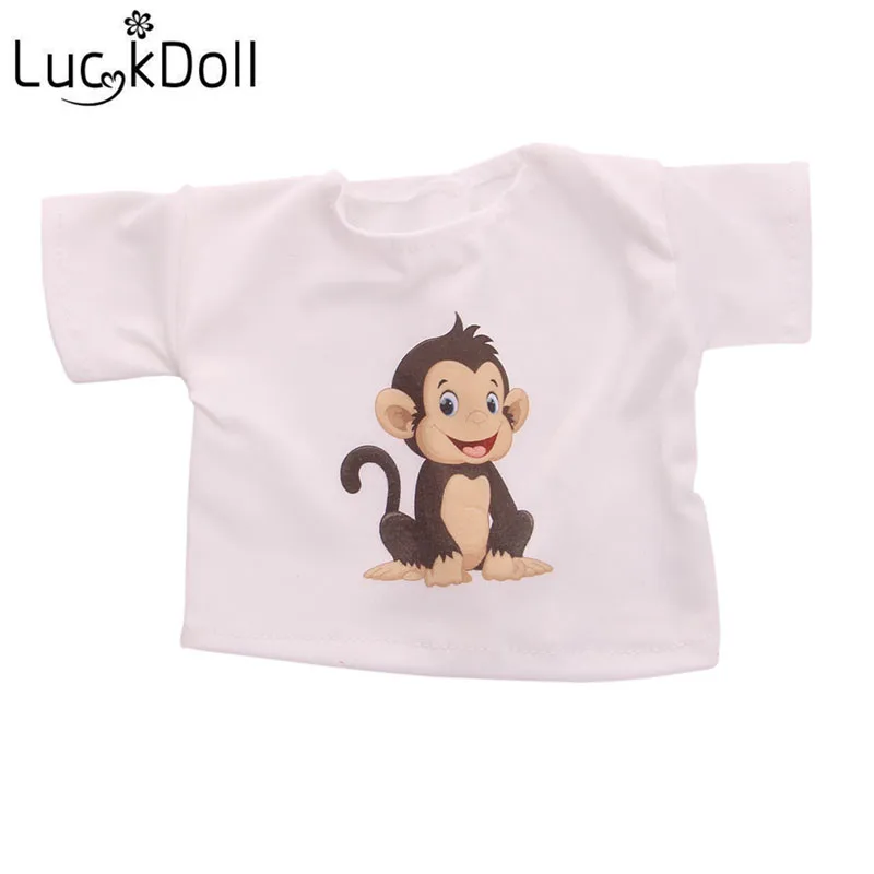 LUCKDOLL хлопковая Футболка Подходит для 18-дюймовой американской куклы Логан