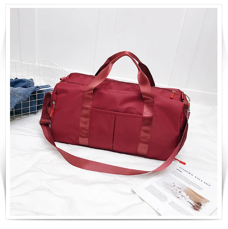 Women Storage Training Adjustable Strap Dry Wet Separated Waterproof Outdoor Fitness Travel Handbag Nylon Sports Yoga Gym Bag