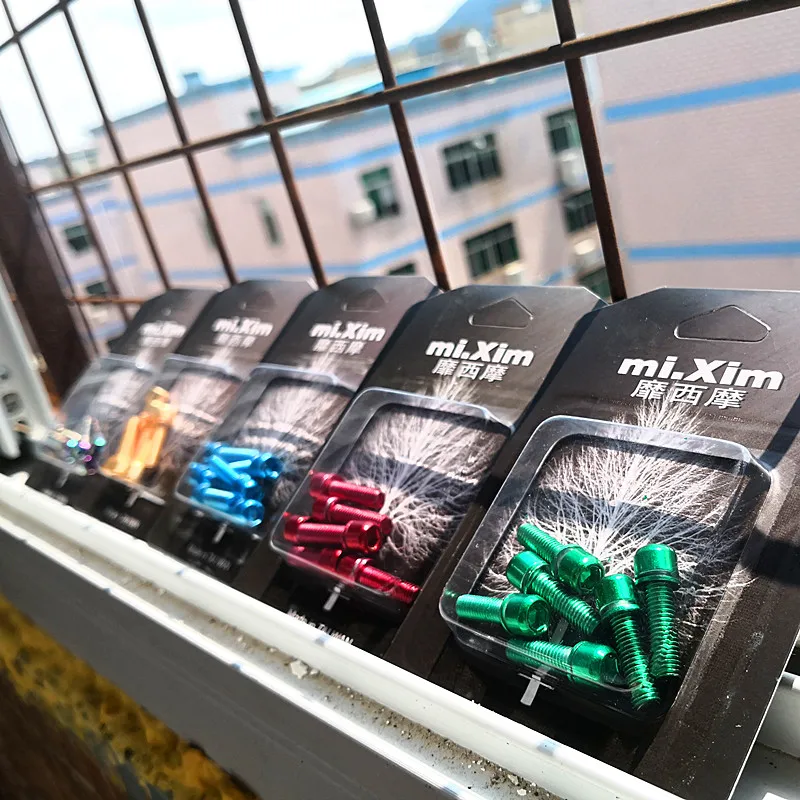 6 шт./лот M5* 18mm Mountain Bike ручка болты качество стали, Прокат ручка цилиндрическая головка винт Велоспорт велосипедный вынос фиксированной
