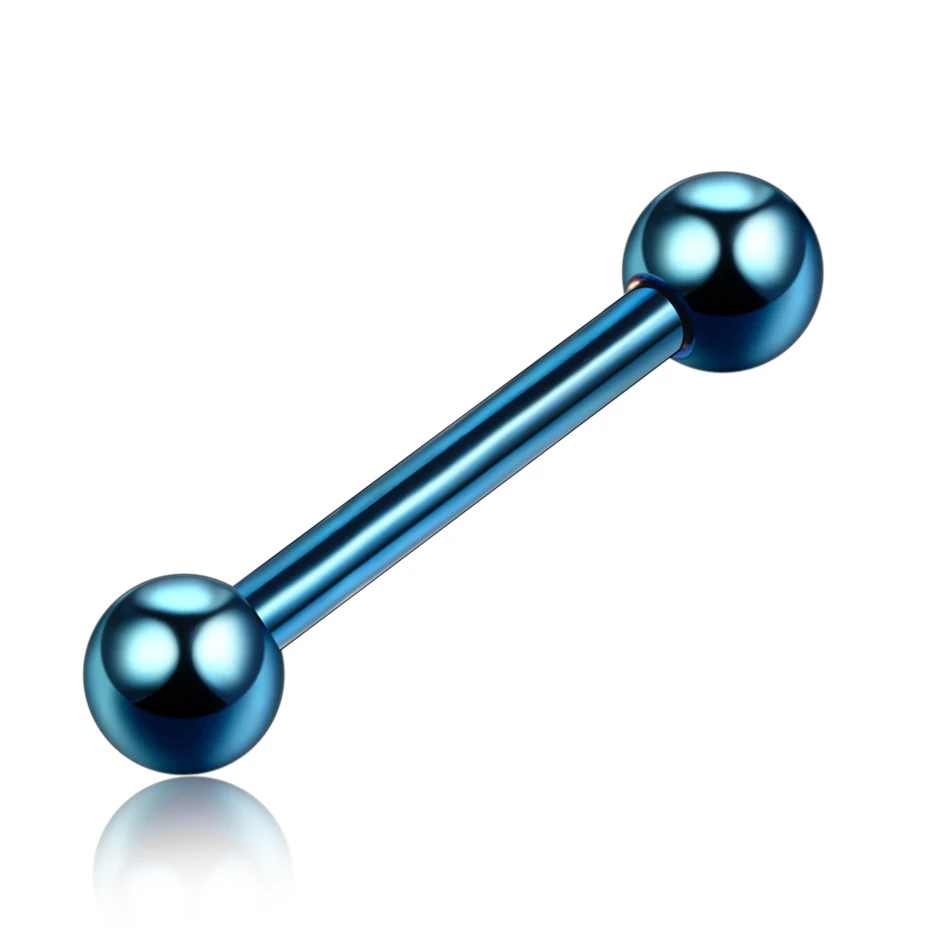 1 шт. титановое анодированное кольцо для пирсинга языка цветная штанга кольца из