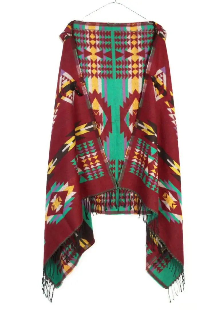 2015 New Top Fashion Adult Wool Women Fantasia Feminina Bandana Bohemian Collar Plaid Cape Cloak Jacket Coat Shawl | Аксессуары для