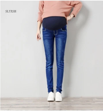

Keep warm Elastic Waist Maternity Jeans Pants For Pregnancy Clothes For Pregnant Women Legging Maternity winter long jeans pants