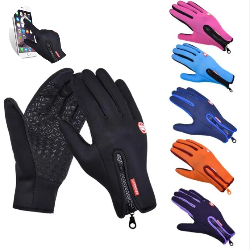 Унисекс ветрозащитный Велосипедный спорт перчатки Guantes Ciclismo Теплый Спорт На Открытом Воздухе Пеший туризм кемпинг Нескользящие сенсорный