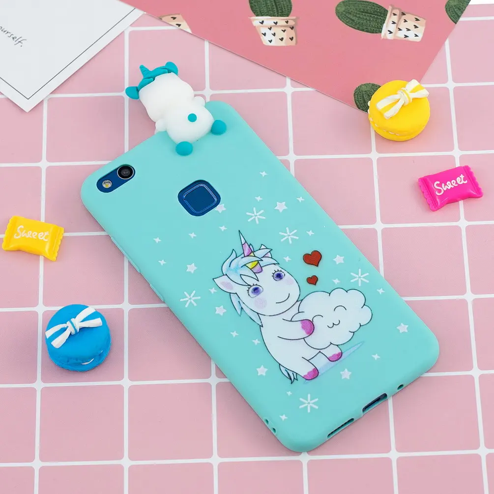 3D Силиконовый мягкий чехол для телефона Huawei P10 Lite милый единорог свинка кошка