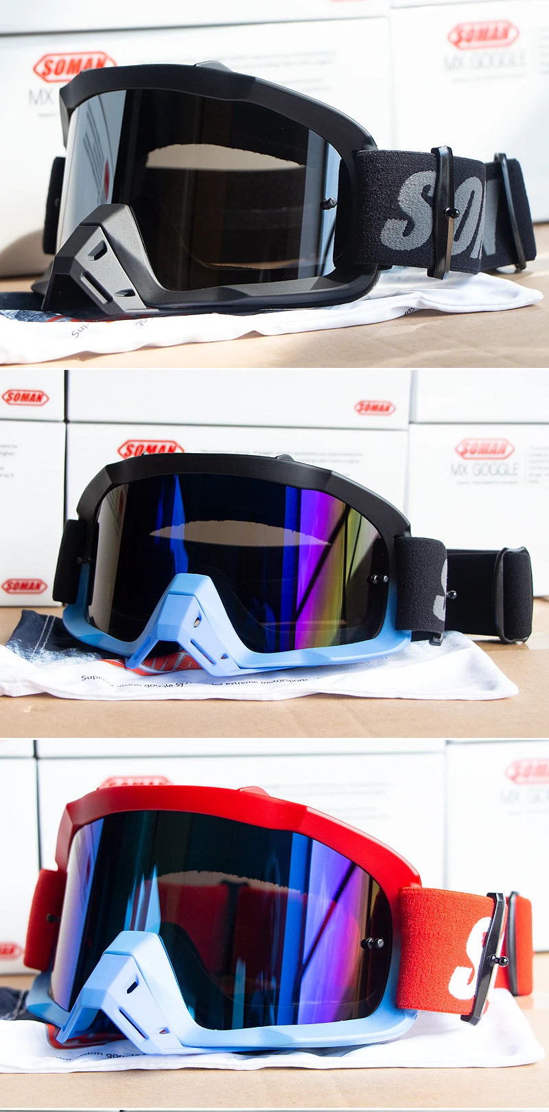 SOMAN SM16 New Motocross Off Road Goggles Dirt Bike Oculos Motorcycle Cycling Goggle Moto Bike Gafas Sport Okulary