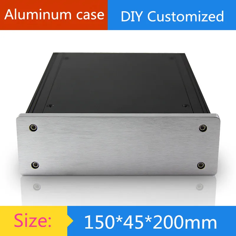 Фото Алюминиевый корпус усилителя DIY 150*45*200 мм/DAC/HTPC / HIFI|amp enclosure|aluminum amplifier chassisamplifier chassis(China)