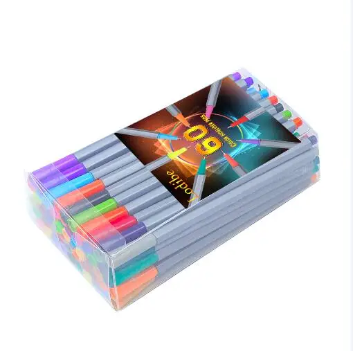 60 color Magicfly, 60 цветов, Набор цветных ручек-карандашей, 0,4 мм, тонкие маркеры с рисунком, для письма, раскрашивания, Bullet Journal Planner - Цвет: 60 color