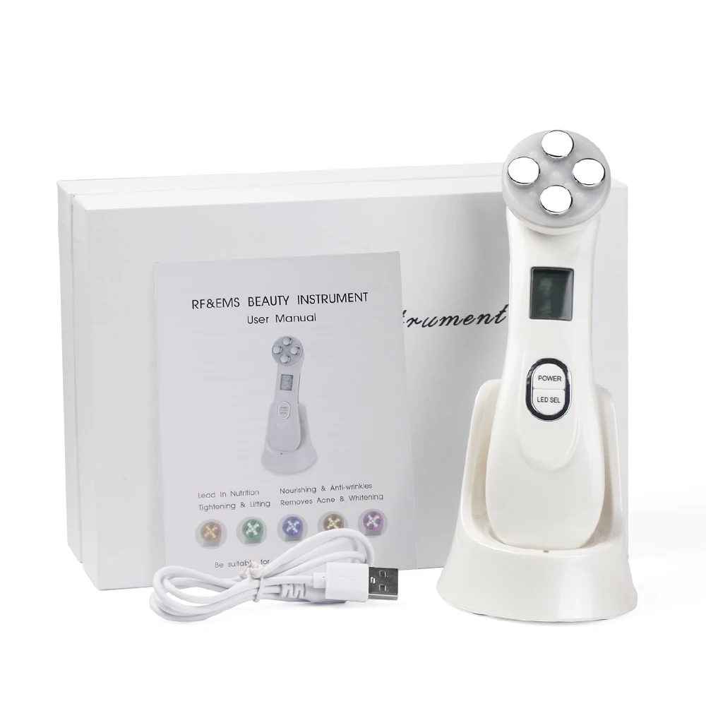 Массажер для лица Photon Therapy светодиодный массажер EMS RF лифтинг омолаживающий