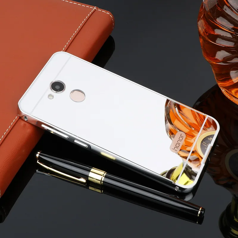 Для Huawei Honor V9 Play Case Зеркальный Алюминиевый металлический бампер + акриловый ПК