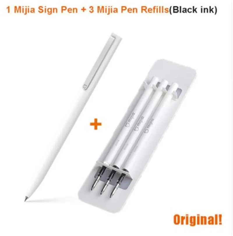 1 Pen add 3 Refill Xiaomi Mijia Sign Pen 9,5 мм ручка для подписи PREMEC гладкая швейцарская заправка MiKuni Япония чернила добавить Mijia ручка черный Заправка - Цвет: 1 Pen add 3 Refill